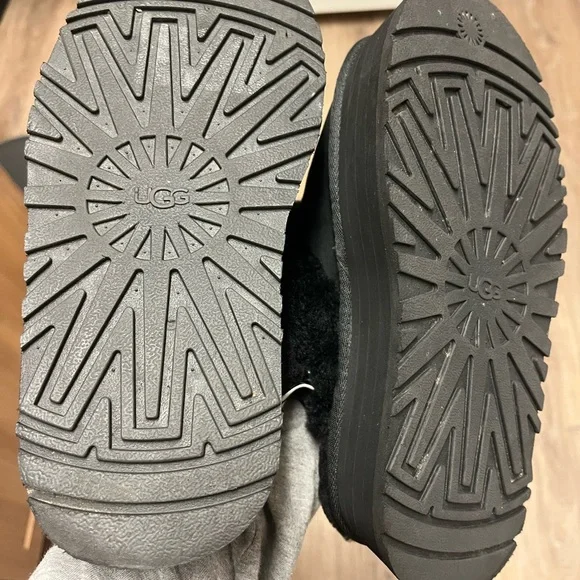 UGG Funkette Suede Sheepskin Platform Slingback Size 7 - Picture 7 of 9